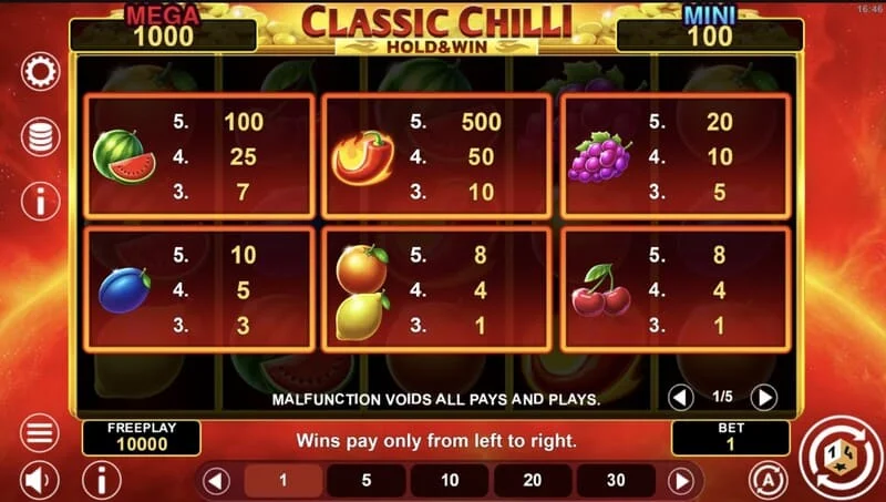 Classic Chilli Hold & Win - ফিল্ডে বোনাস কয়েন