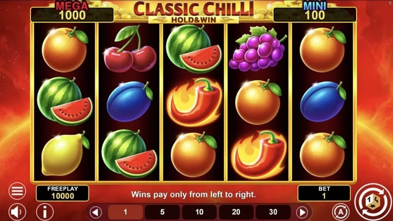 Classic Chilli Hold & Win - চিলি প্রতীক সহ 5×3 রিল